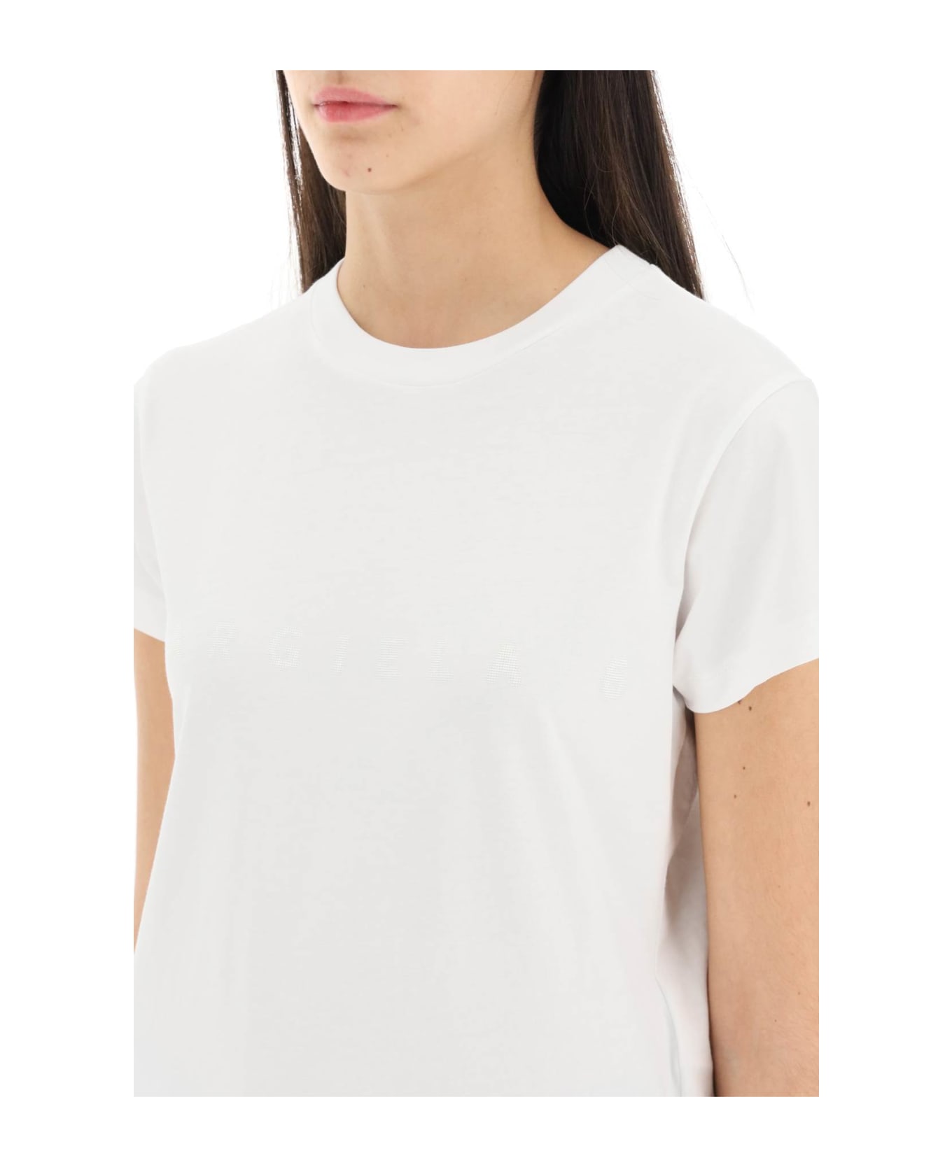 MM6 Maison Margiela Logo Cotton T-shirt - White Tシャツ
