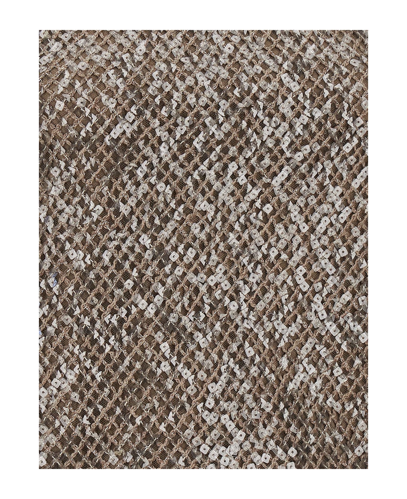 Brunello Cucinelli Top Dazzling Net Embroidery - Brown