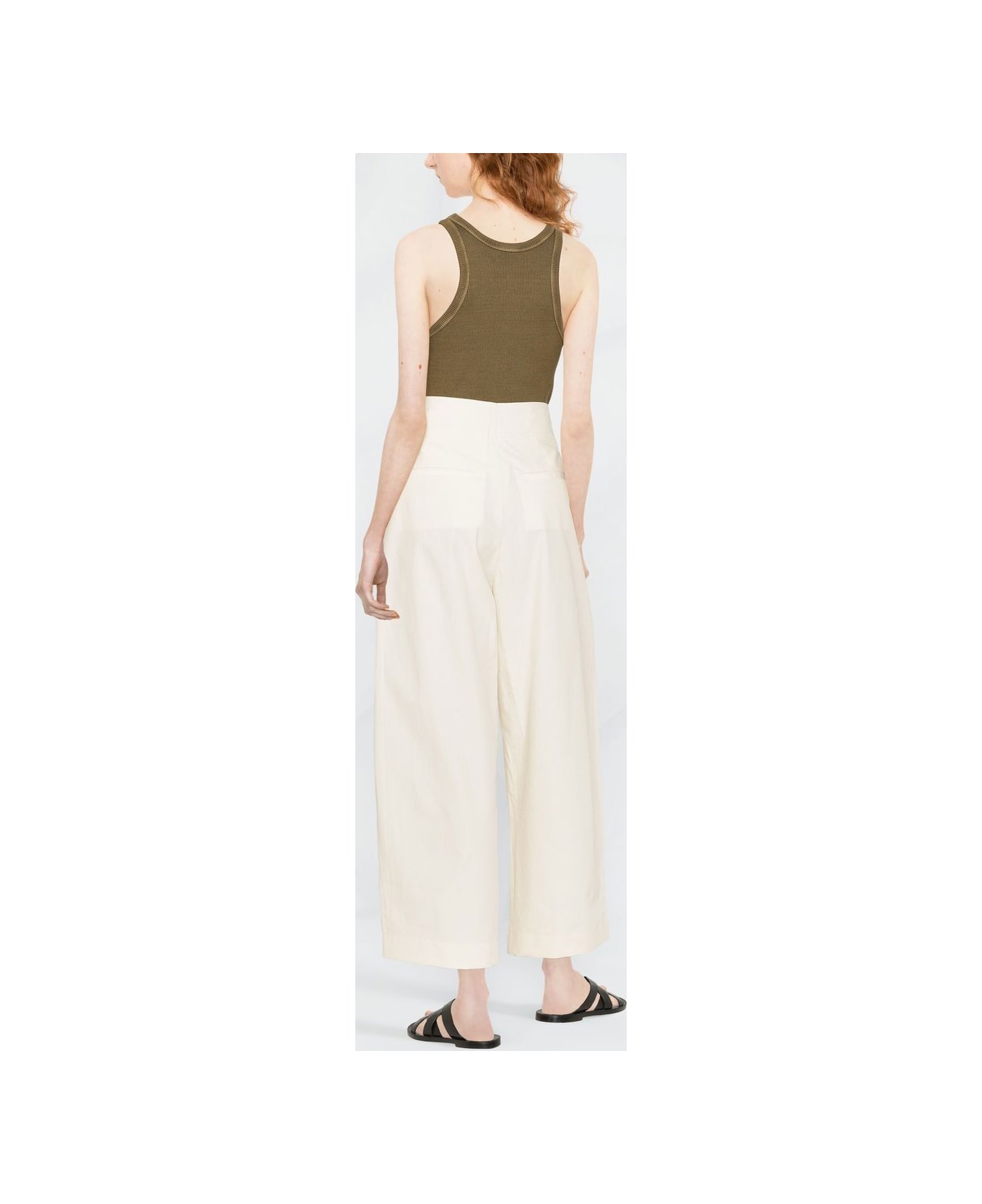 Studio Nicholson Cotton Wide-leg Trousers - Beige