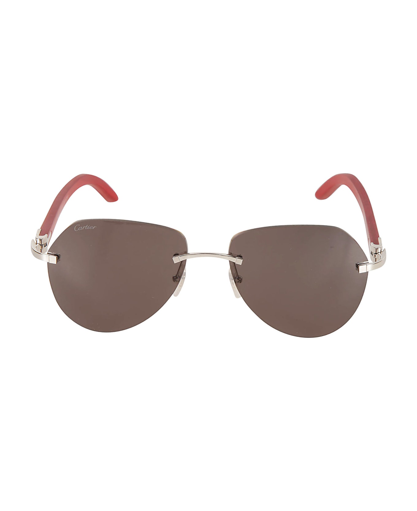 Cartier Eyewear Logo Rim-less Sunglasses - 057