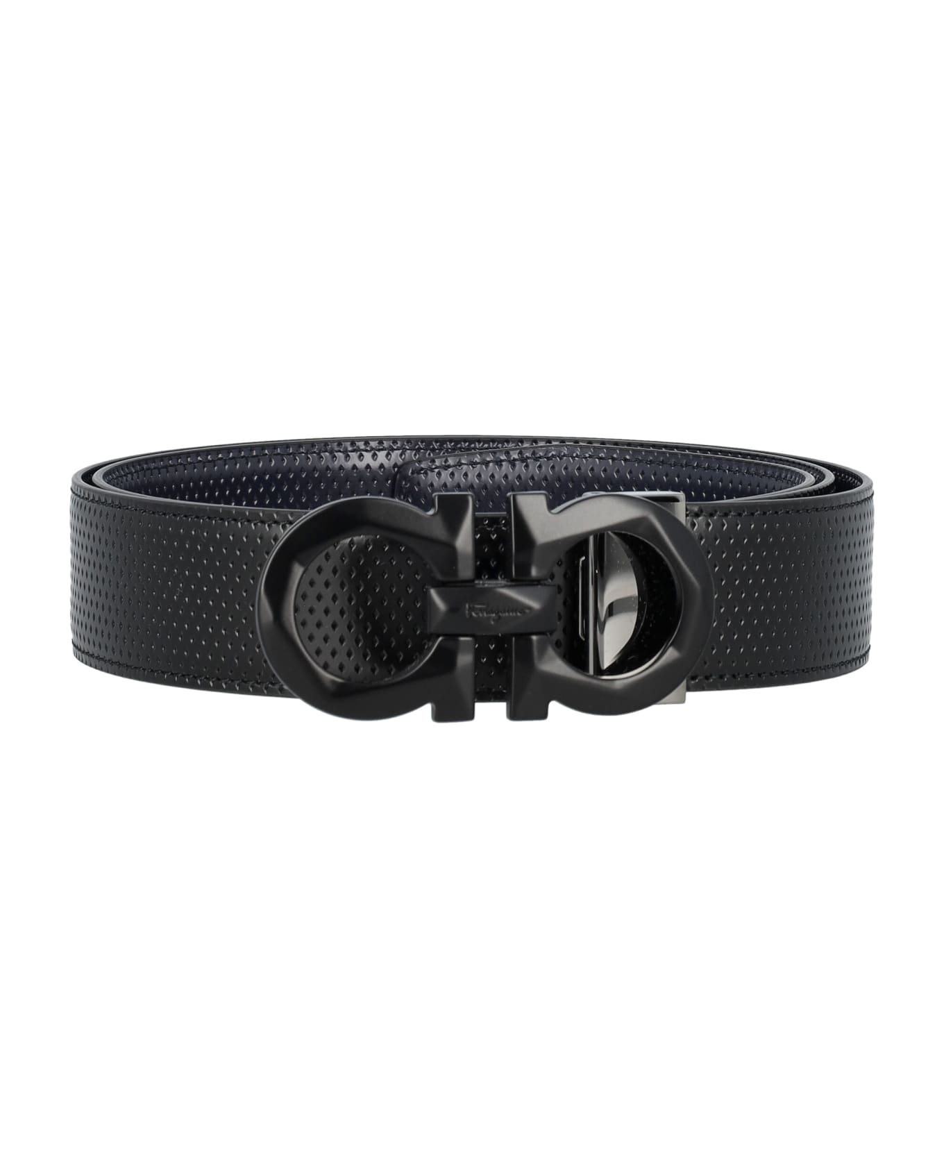 Ferragamo Double Adjustable Belt - NERO +  BLUEMARINE