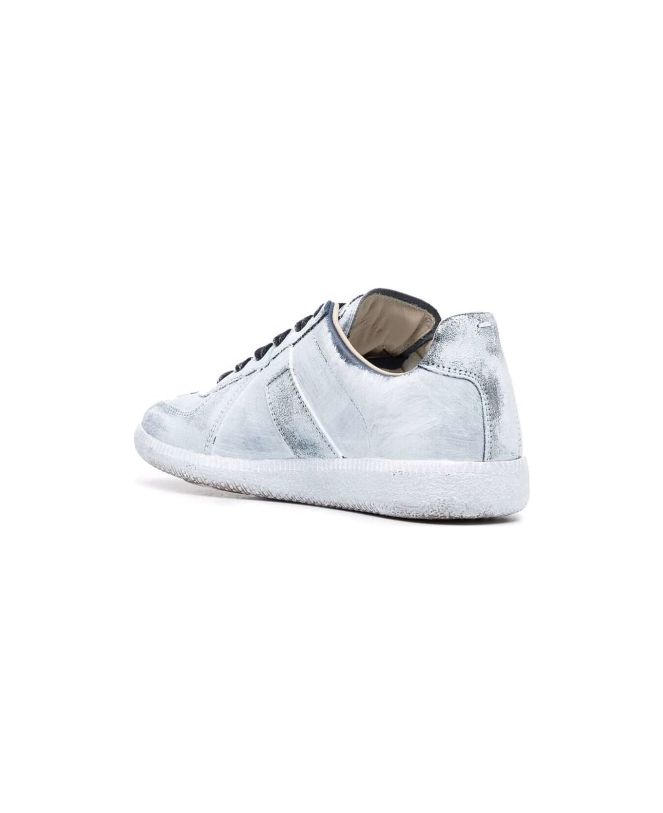 Maison Margiela Woman's Replica Worn Effect Leather Sneakers - White