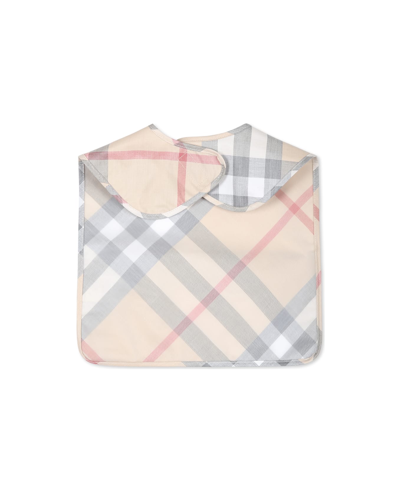 Burberry Beige Bib For Babykds With Vintage Check - Beige