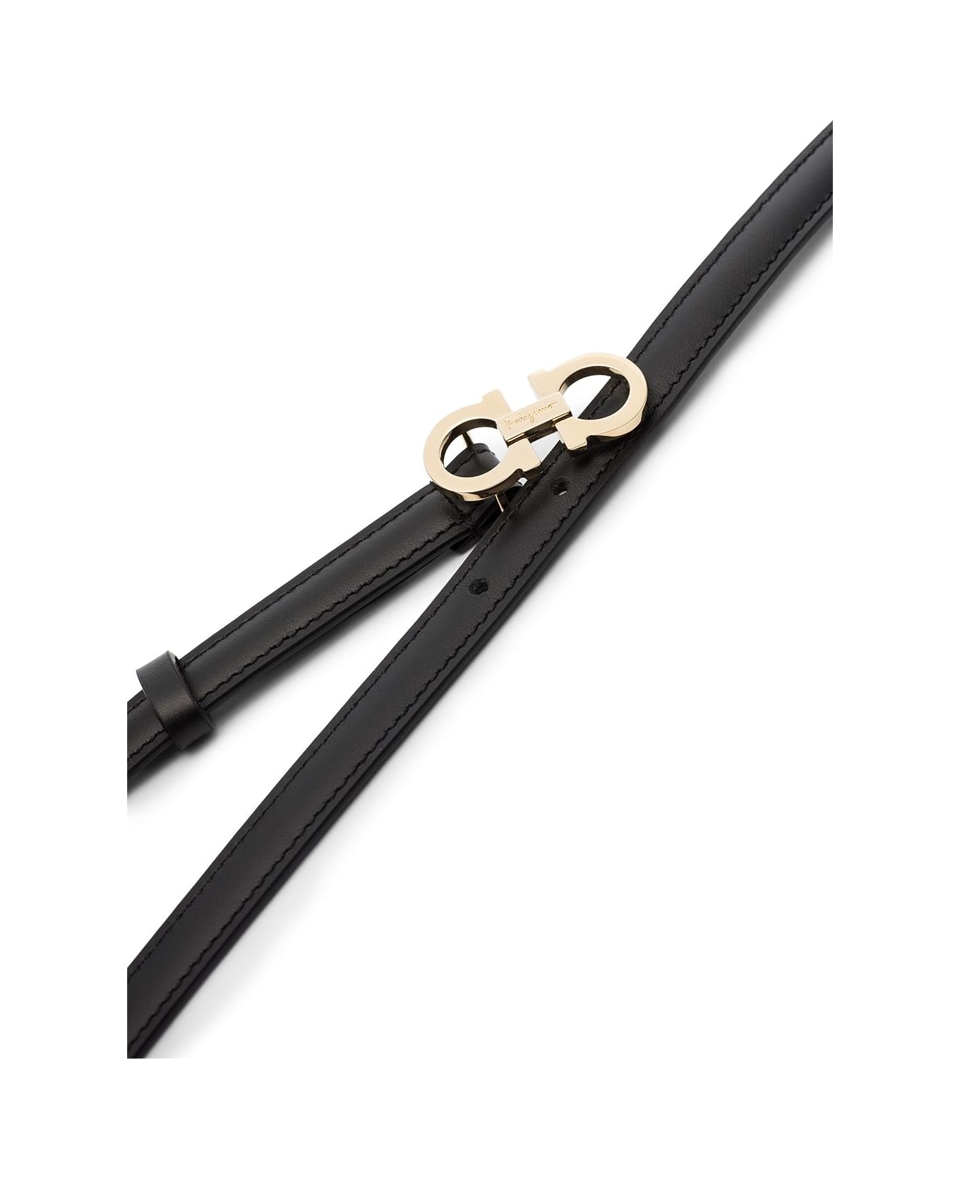 Ferragamo Gancini Leather Belt - Black