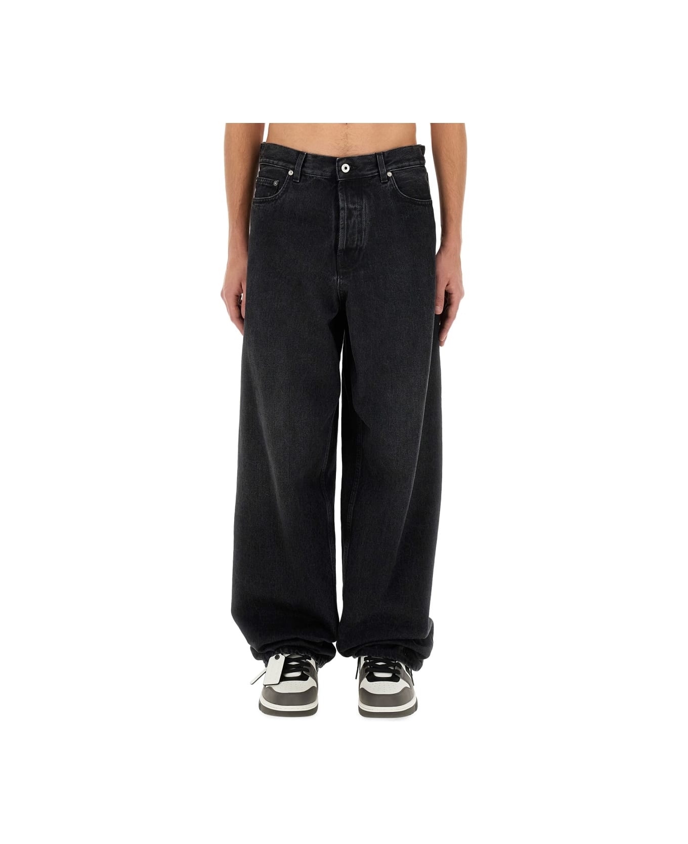 Off-White Loose Fit Jeans - BLACK