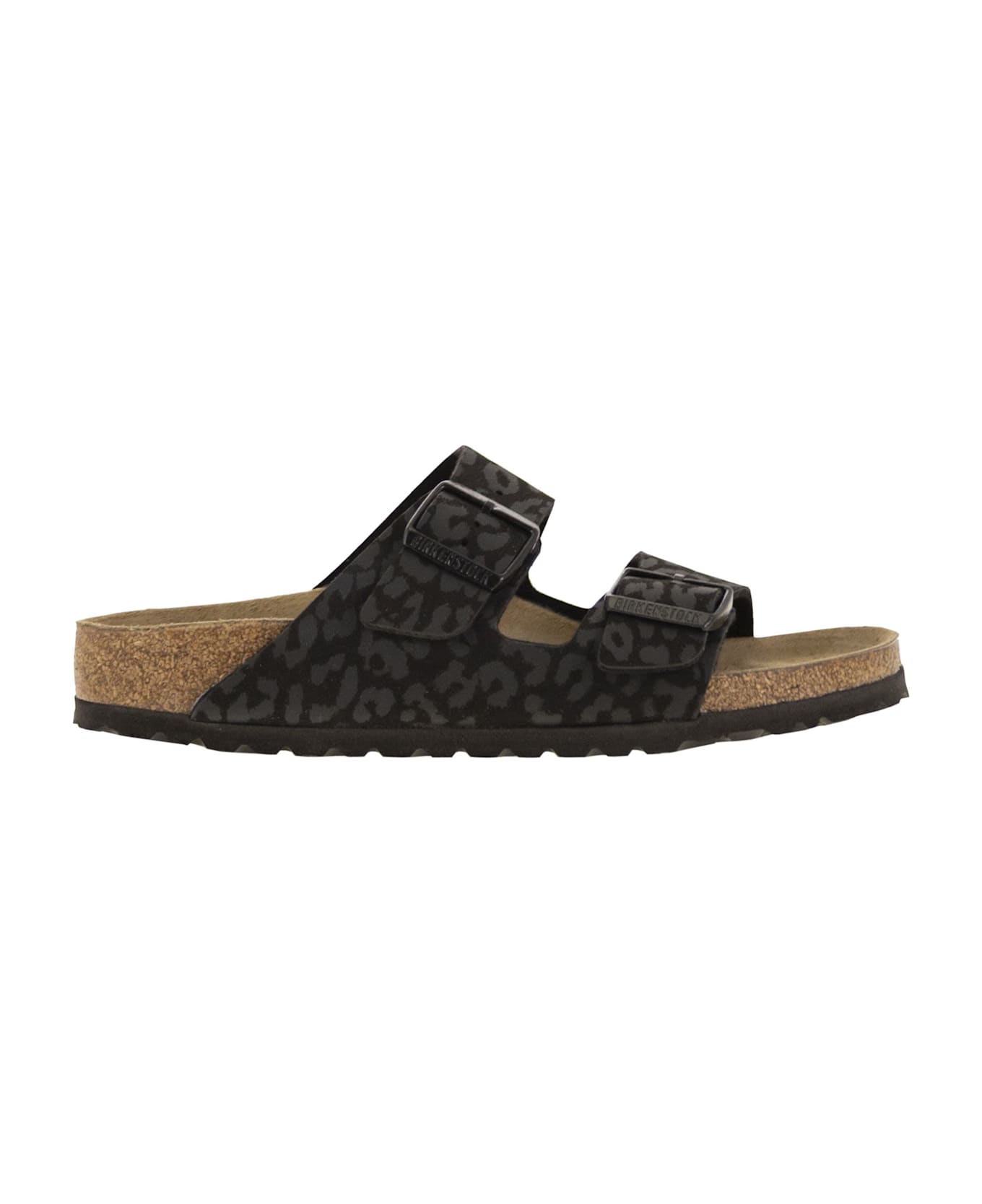 Birkenstock Arizona Leo - Sandal With Buckles And Animal Print - Black