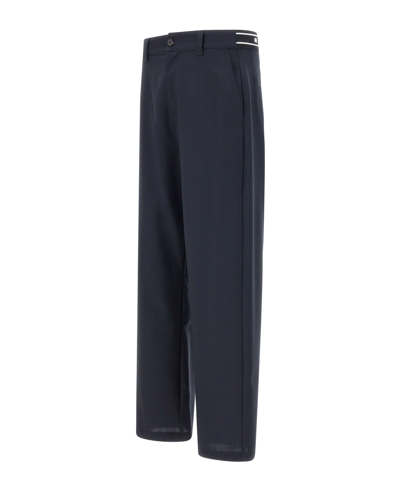Marni Fresh Wool Trousers - BLUE/Black