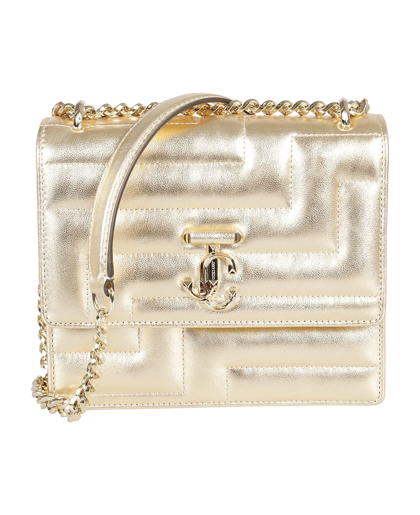 Jimmy Choo Chain Quilted Shoulder Bag - Gold