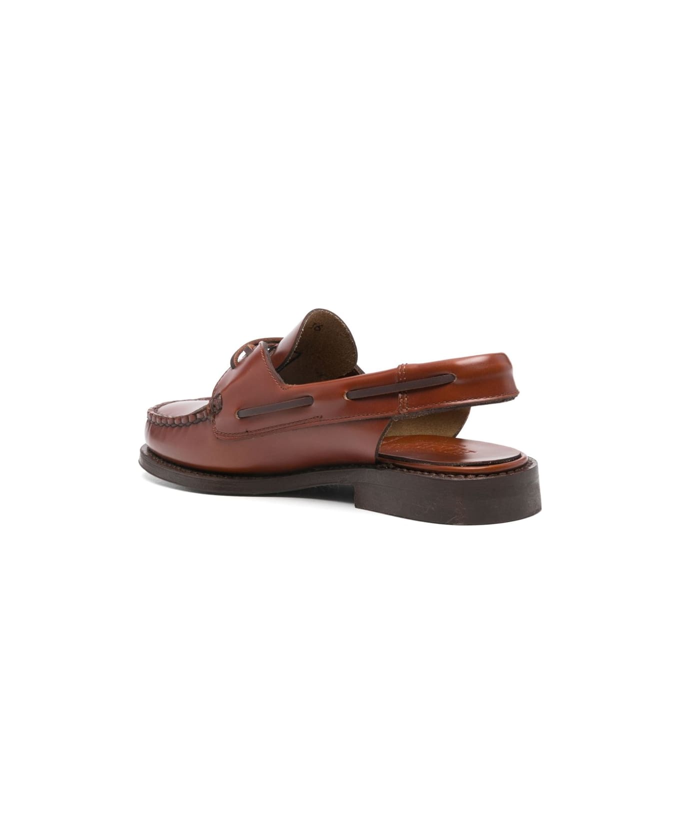 Hereu Saler Leather Slingback Loafers - Leather Brown