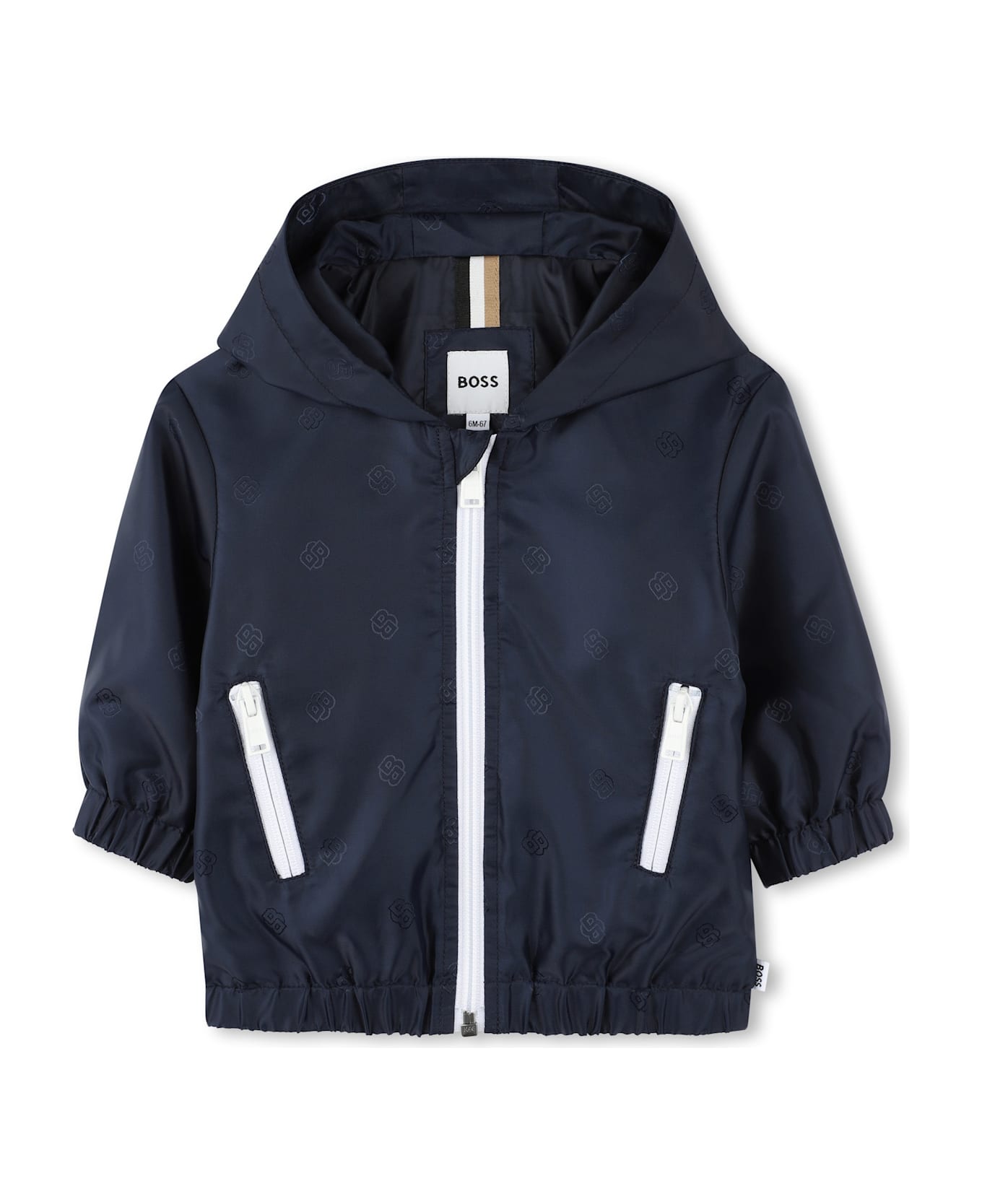 Hugo Boss Giacca A Vento Con Logo - Blue