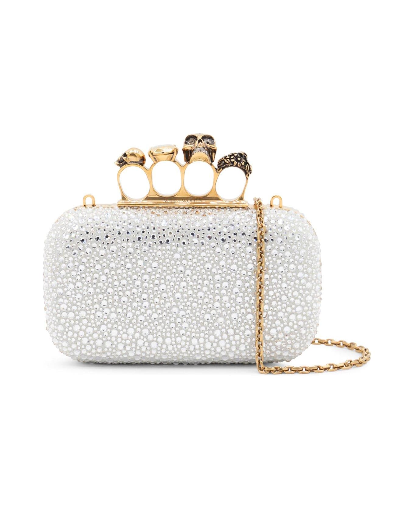Alexander McQueen Knuckle Embellished Clutch Bag - Silver