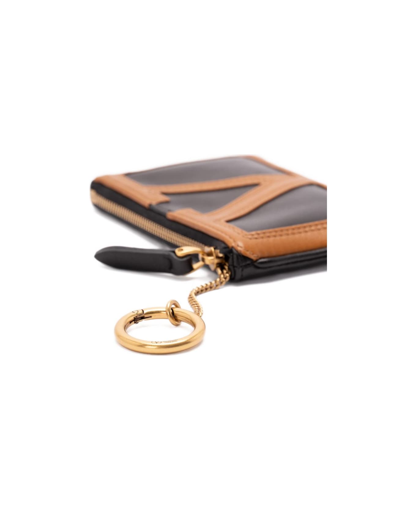 Valentino Garavani Viva Superstar Leather Key Case - Black