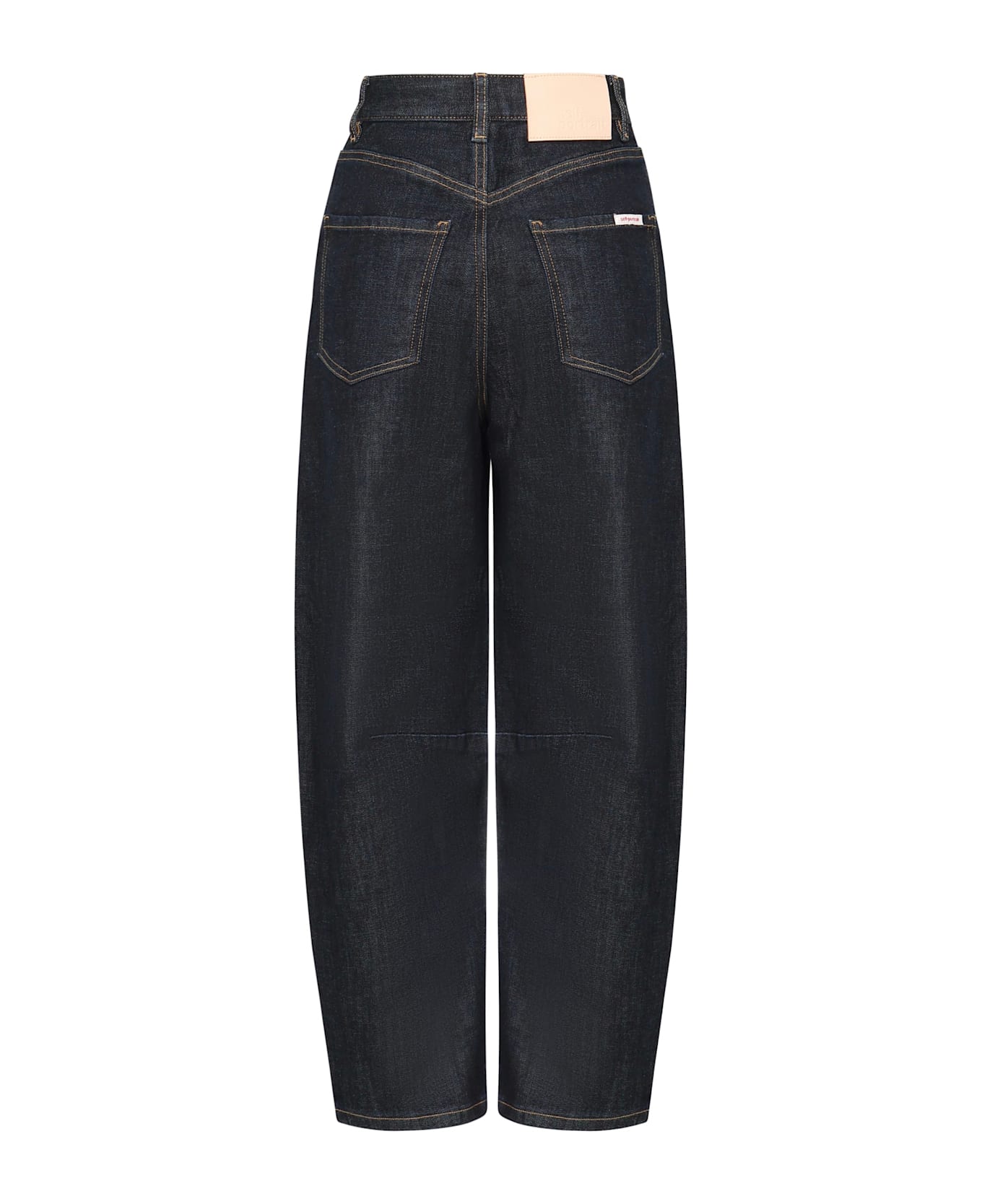 self-portrait Barrel Jeans In Denim - Blue