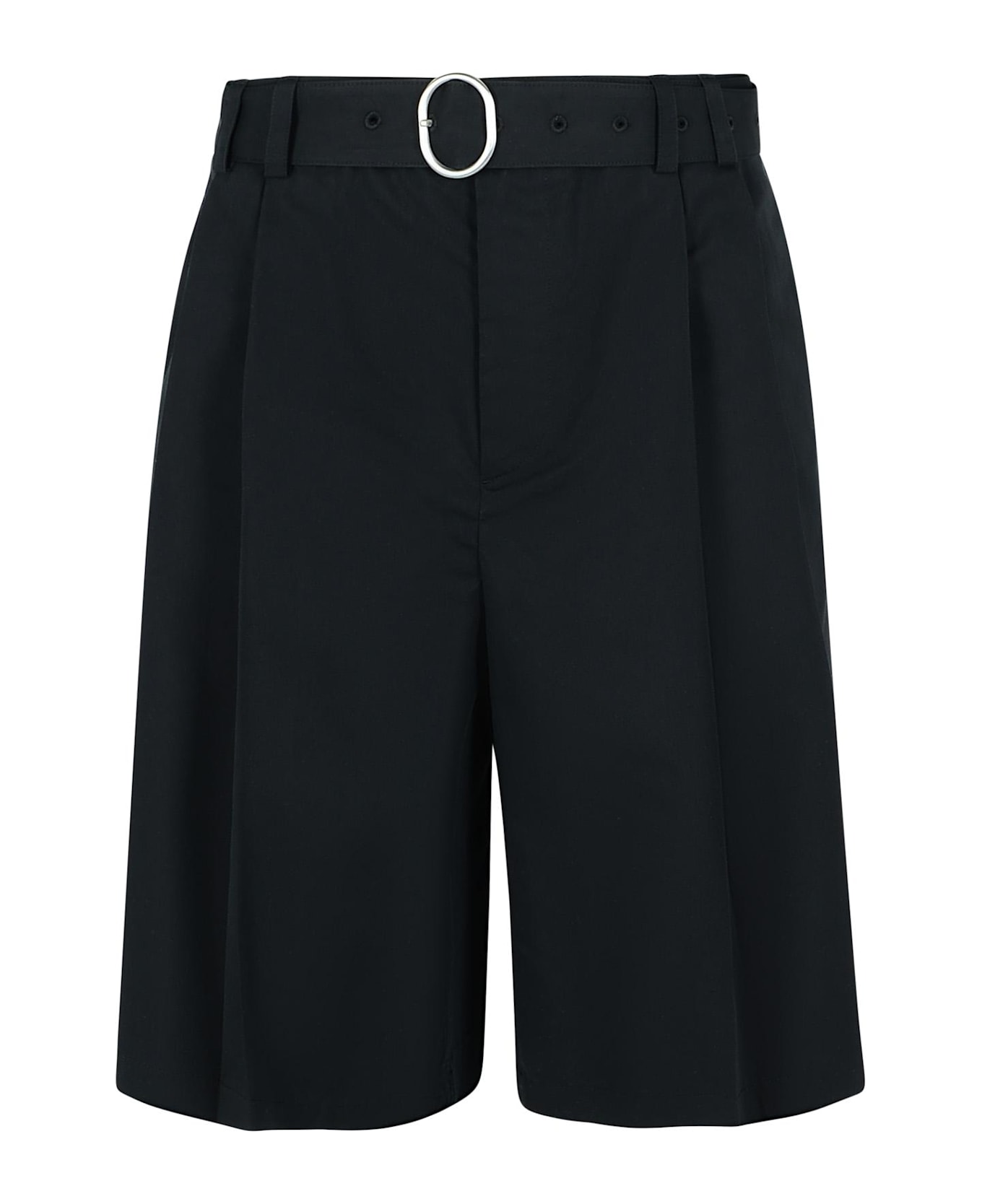 Jil Sander Black Cotton Blend Bermuda Shorts - Black