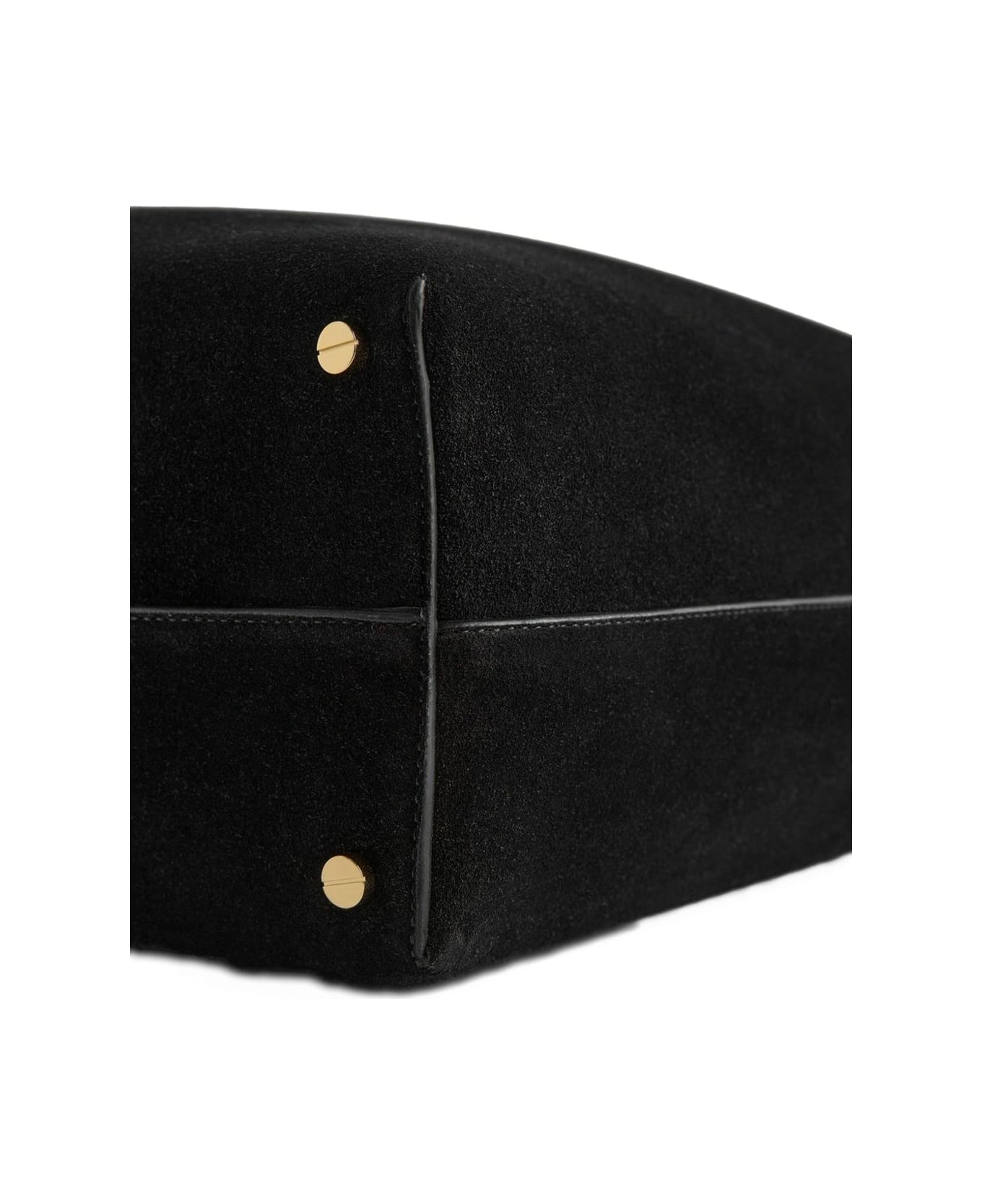 Totême Suede Leather Tote Bag - Black