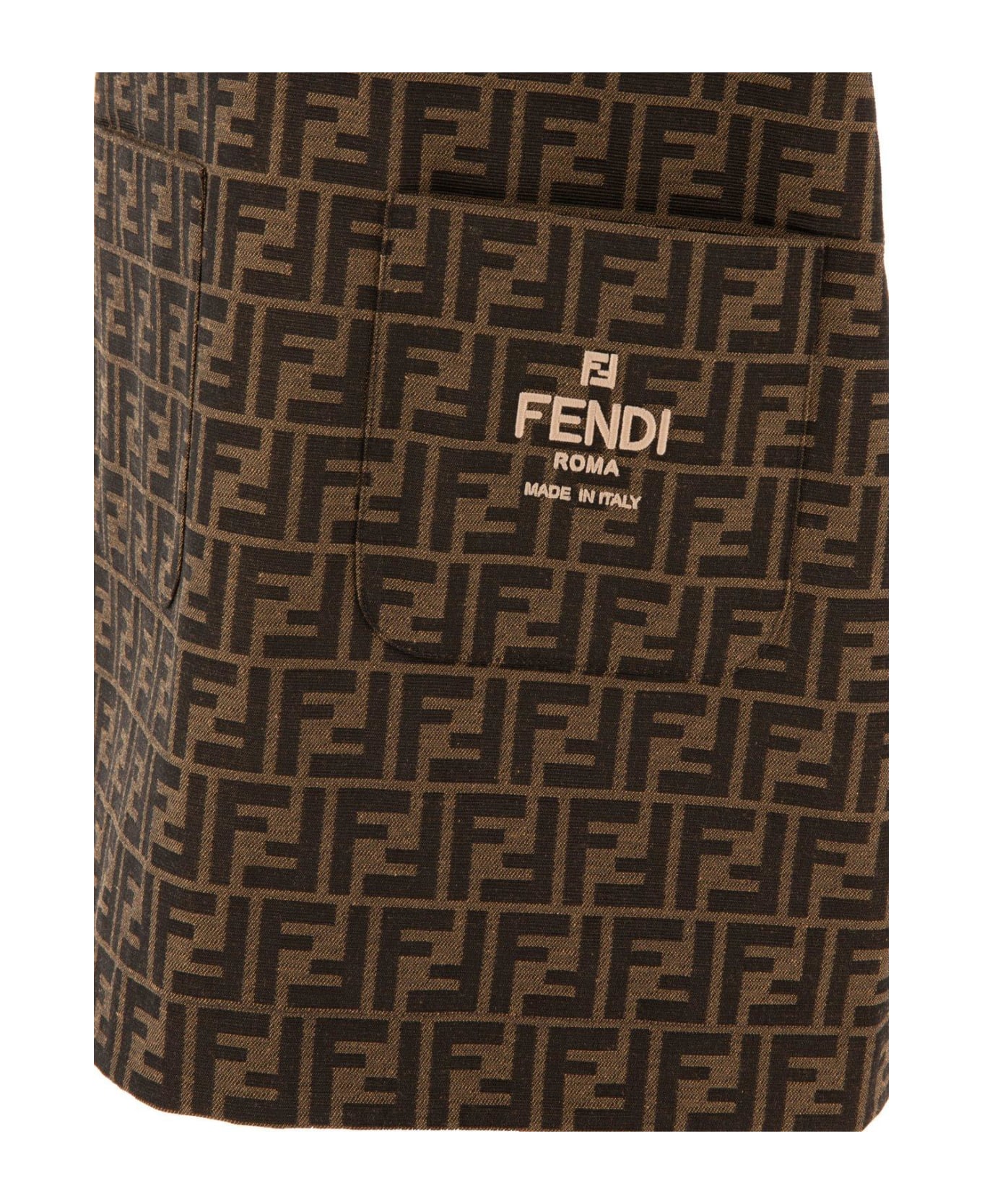 Fendi Logo Embroidered Sleeveless Dress - Zucca