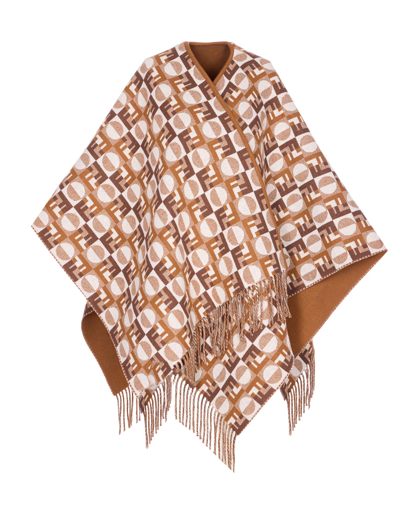 Fendi Reversible Fendi Optical Poncho - Brown