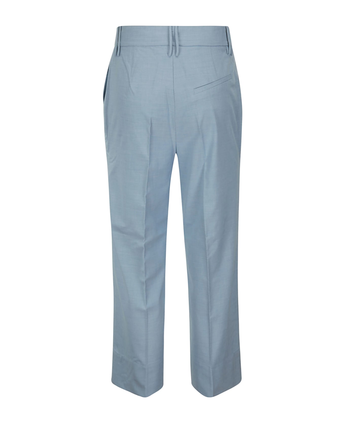 Ganni Drapey Melange Cropped Pants - POWDER BLUE