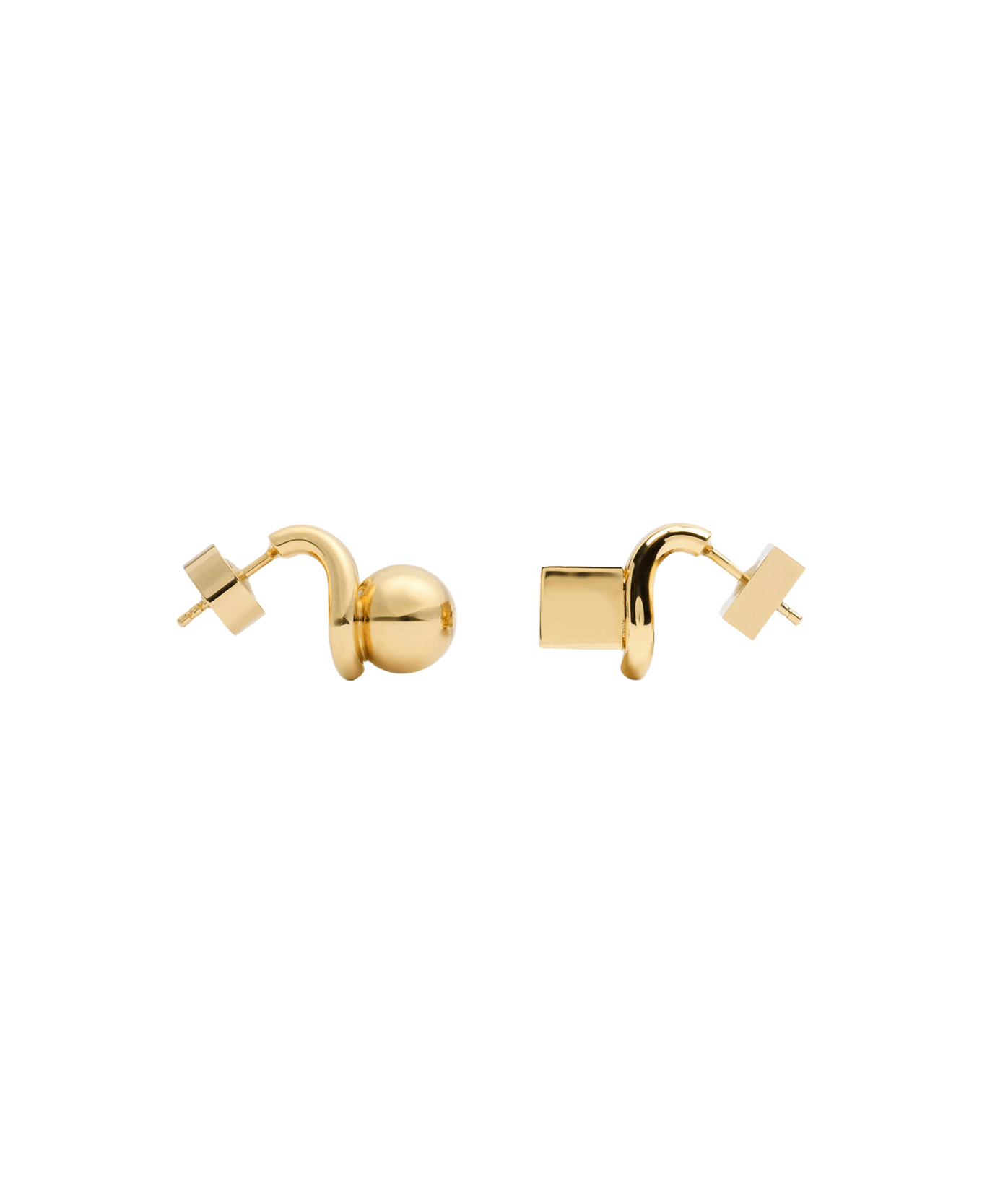 Jacquemus 
les Puces Nodo
 Metallic Earings With Rear Butterfly Closure And Rhinestoned Charm In Brass Woman - GOLD