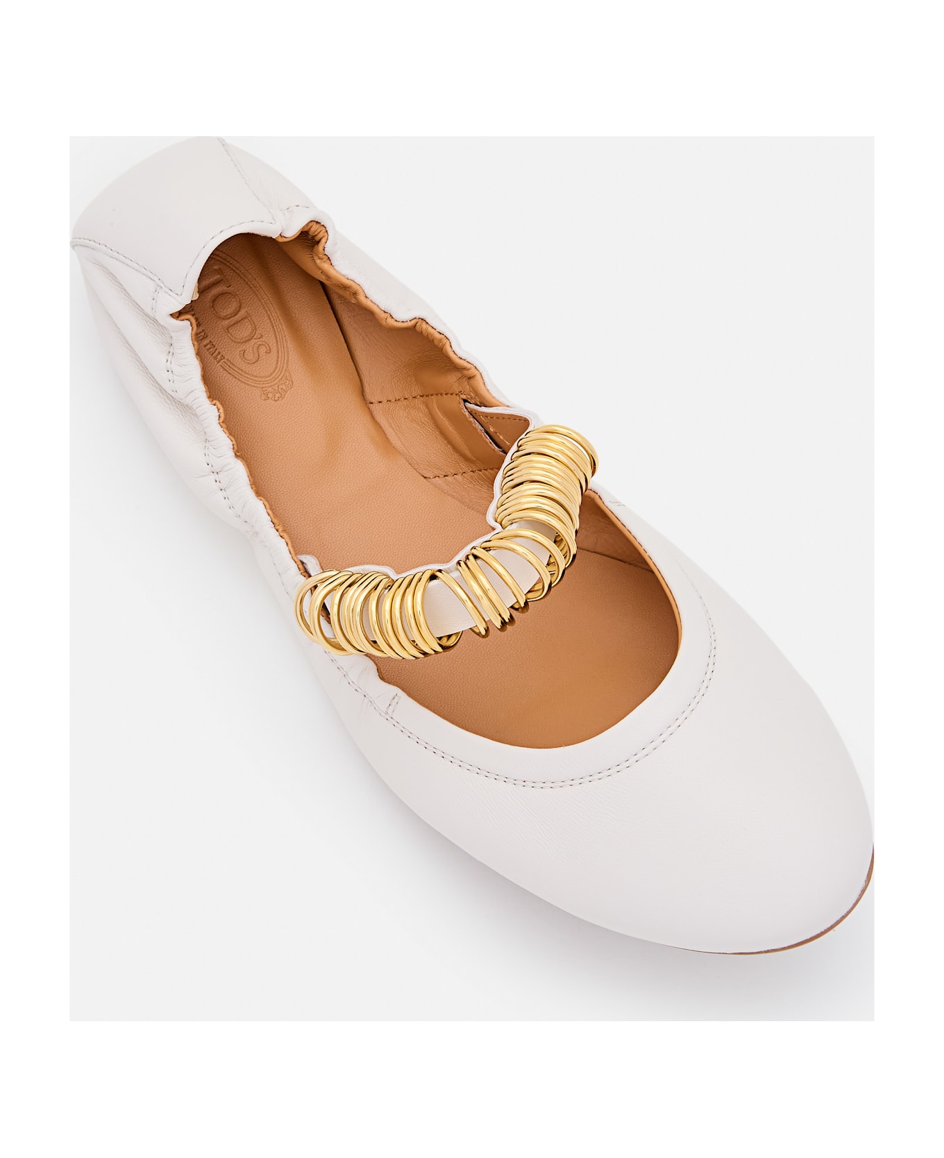Tod
s Leather Ballerina - BIANCO CALCE