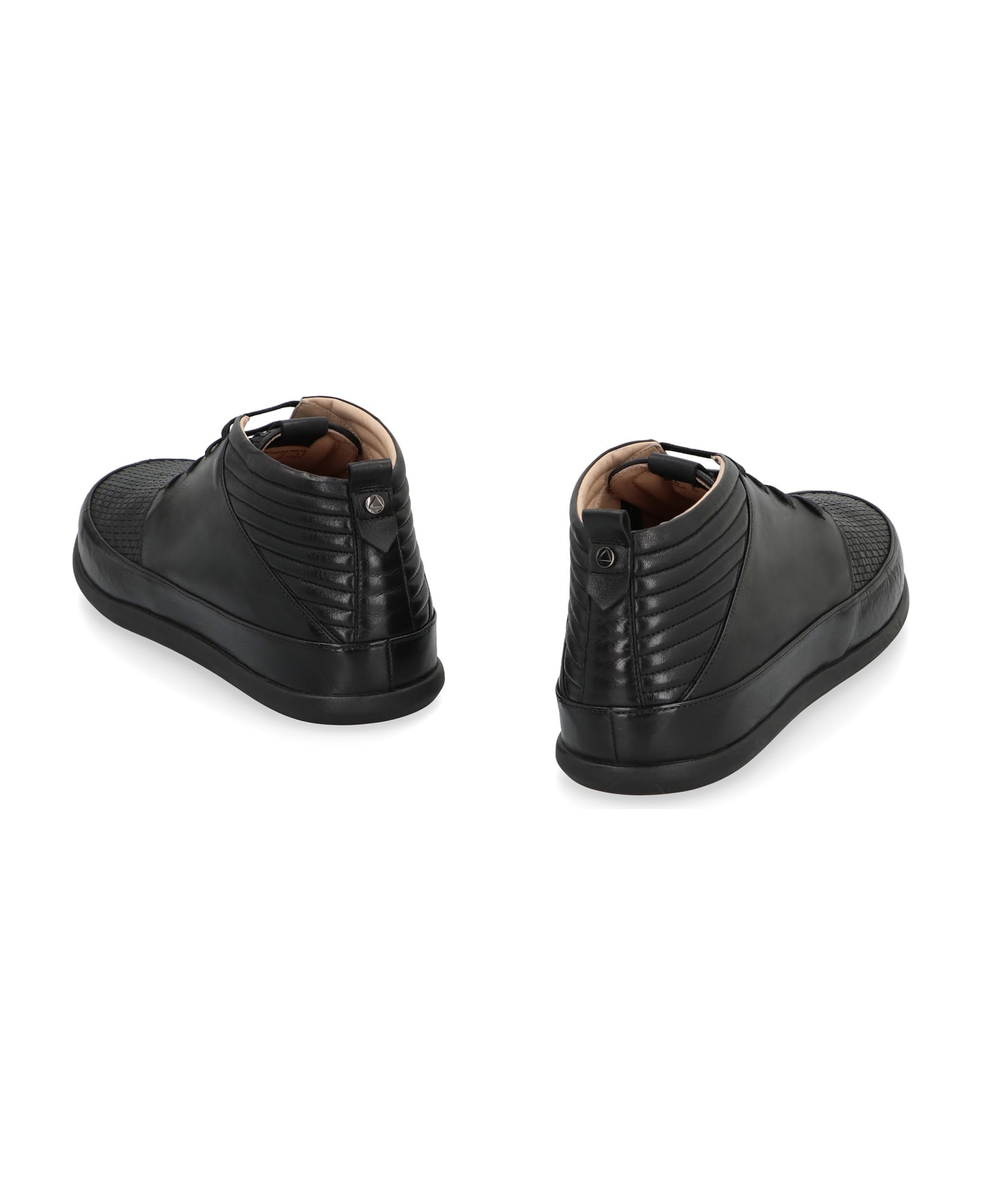 Volta Leather Mid-top Sneakers - black