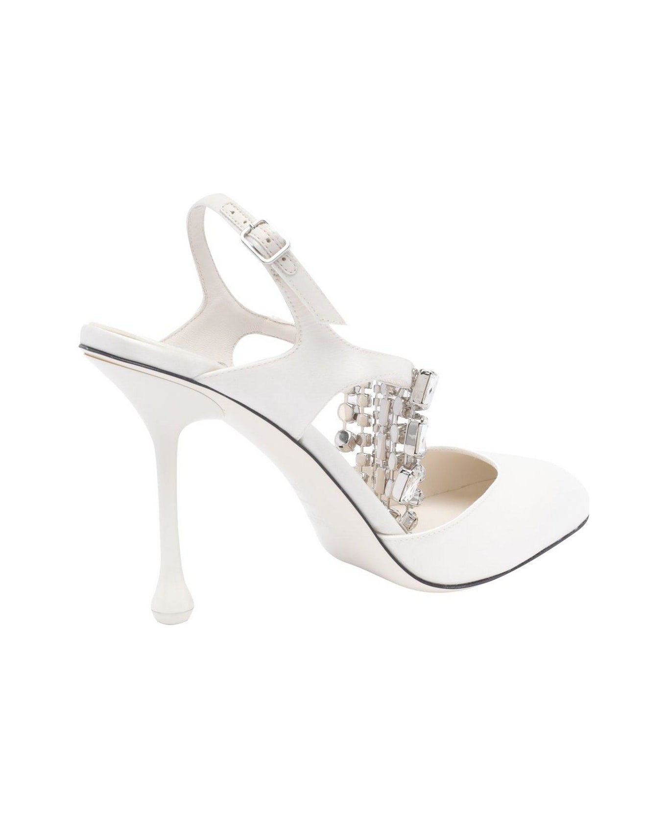 Jimmy Choo Verity 95 Embellished Pumps - White