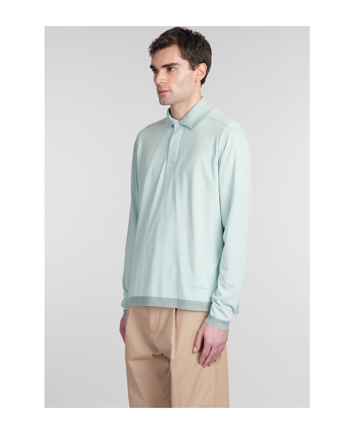 Paul Smith Polo In Green Wool And Polyester - green