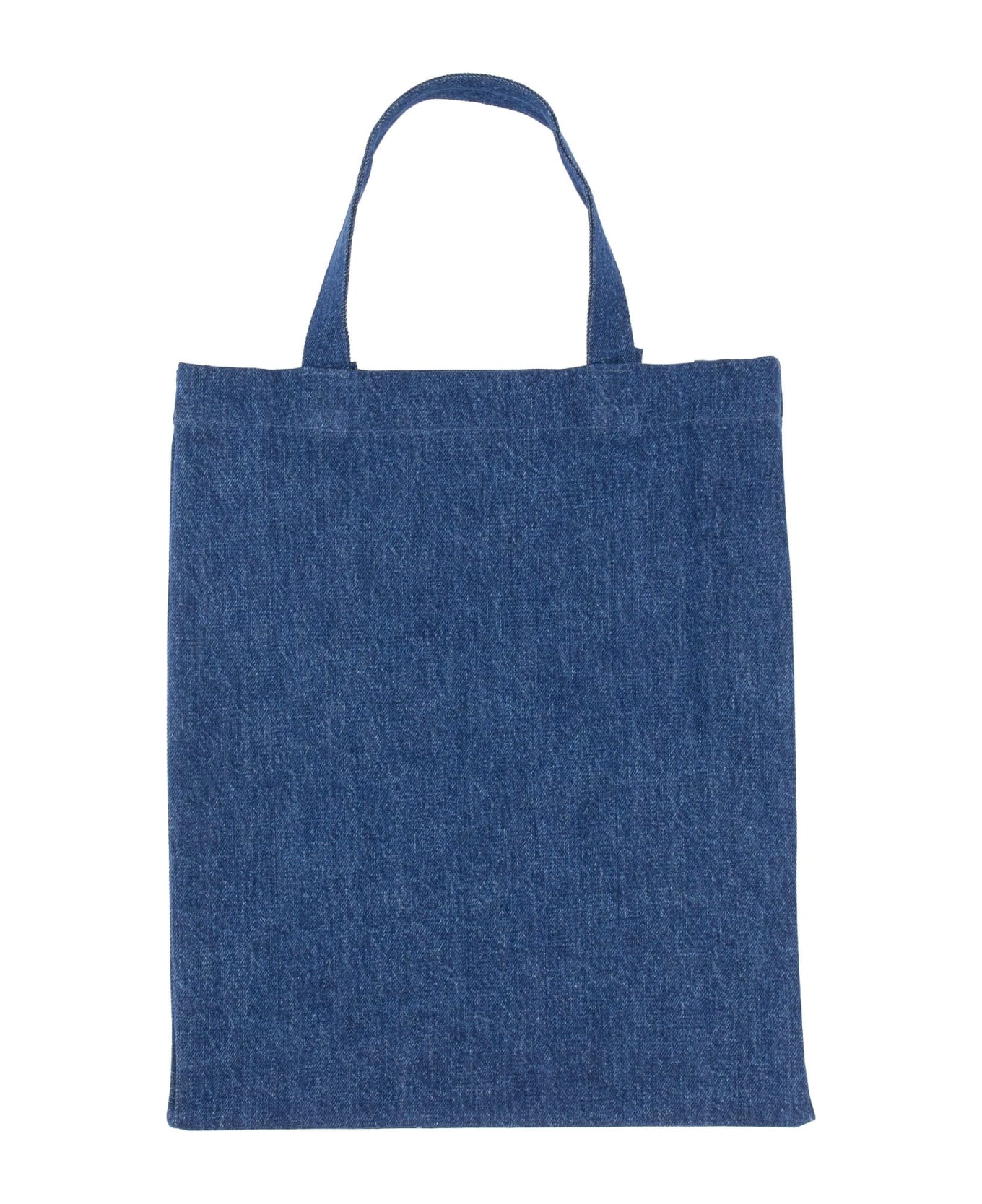 A.P.C. Denim Tote Bag With Print - BLU トートバッグ