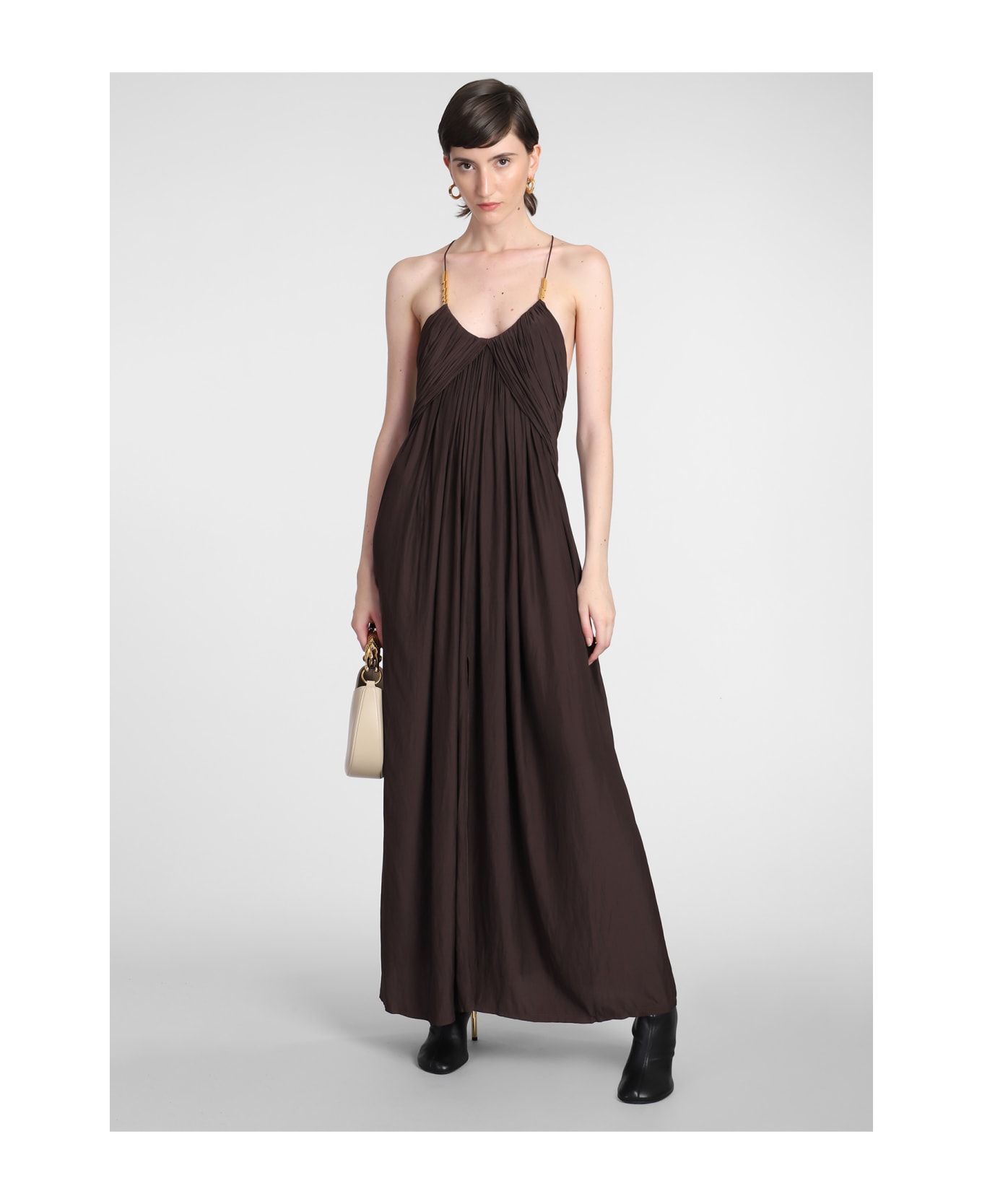 Lanvin Dress In Brown Polyester - 652 ワンピース＆ドレス
