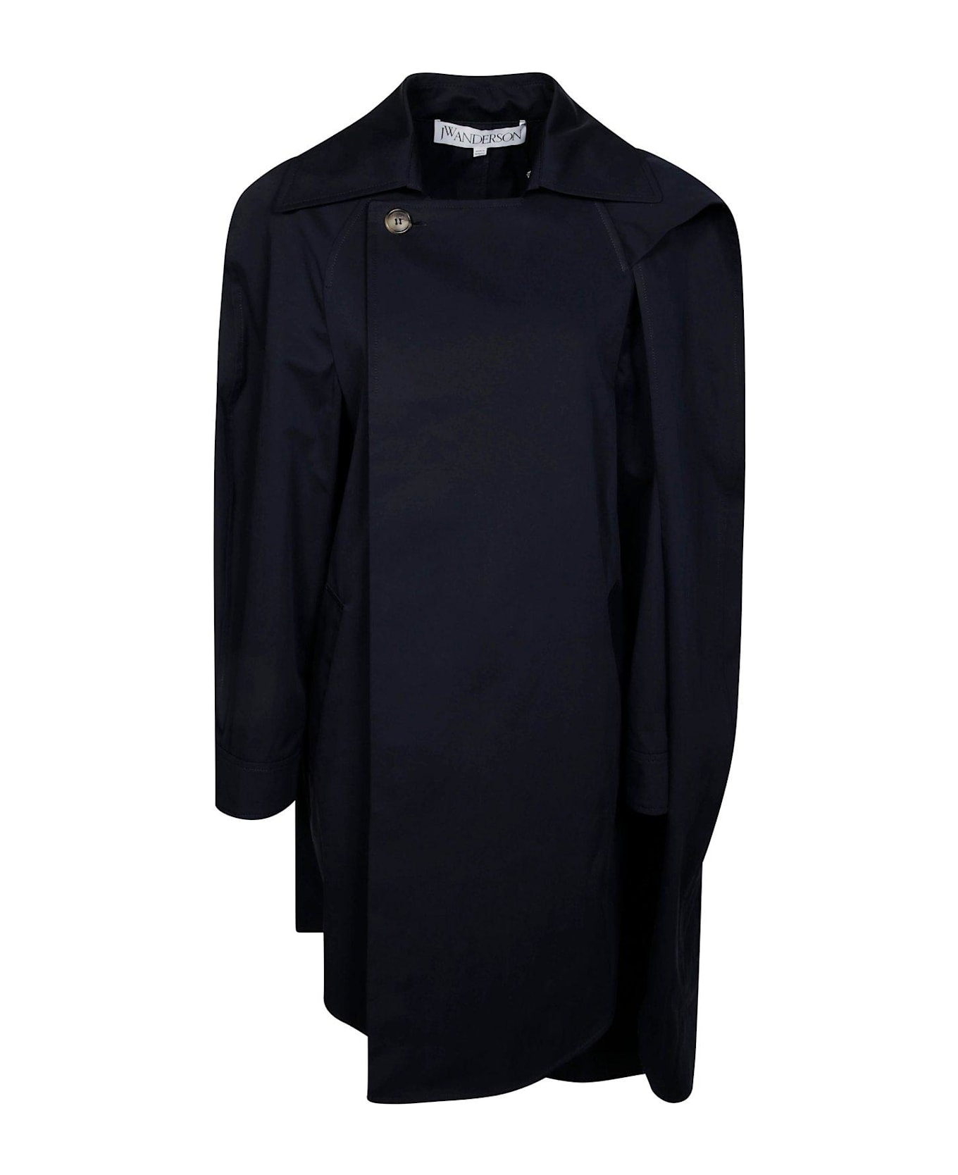 J.W. Anderson Asymmetric Cape Trench Coat - Blu