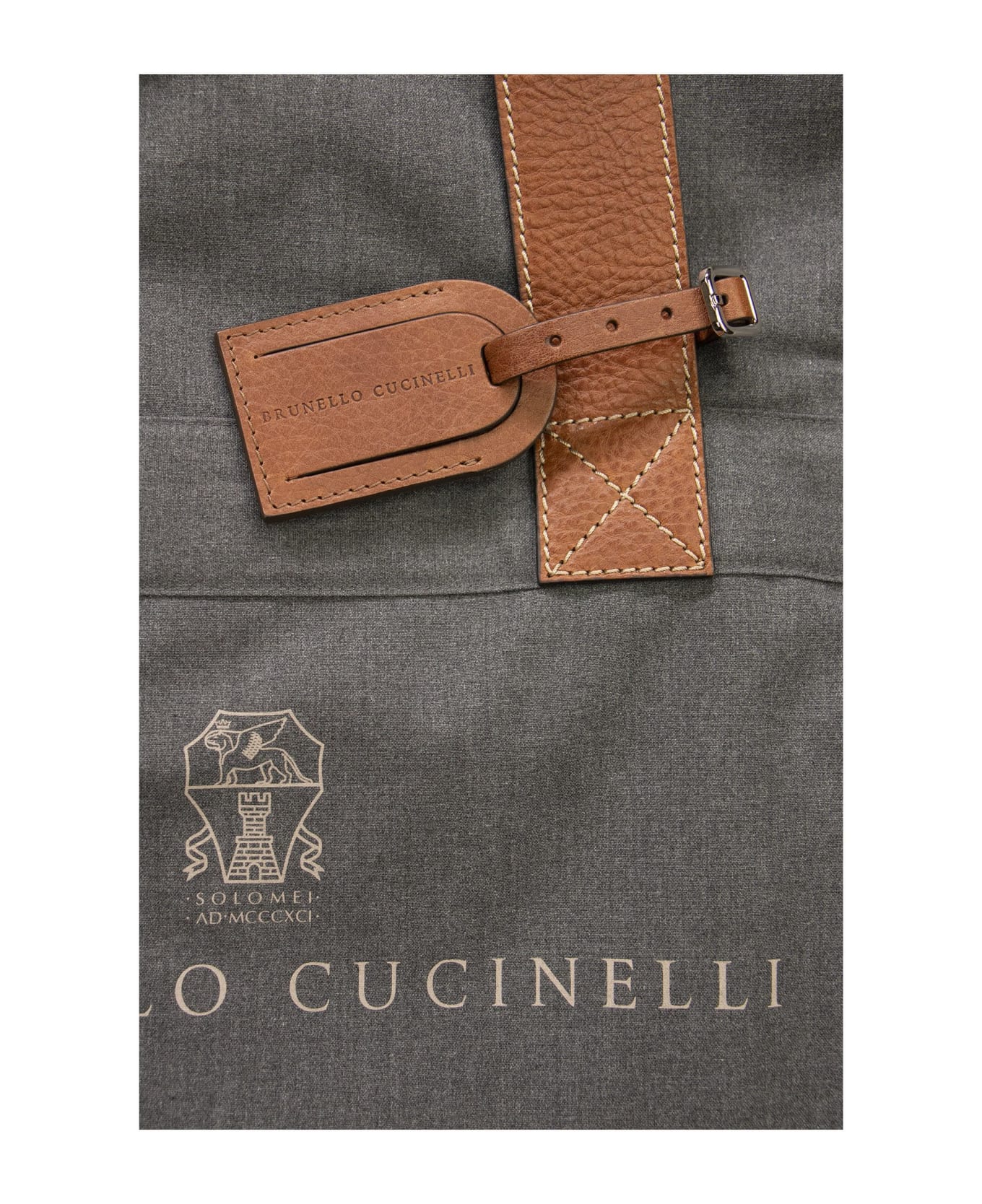 Brunello Cucinelli Cotton And Leather Covers - Grey トートバッグ