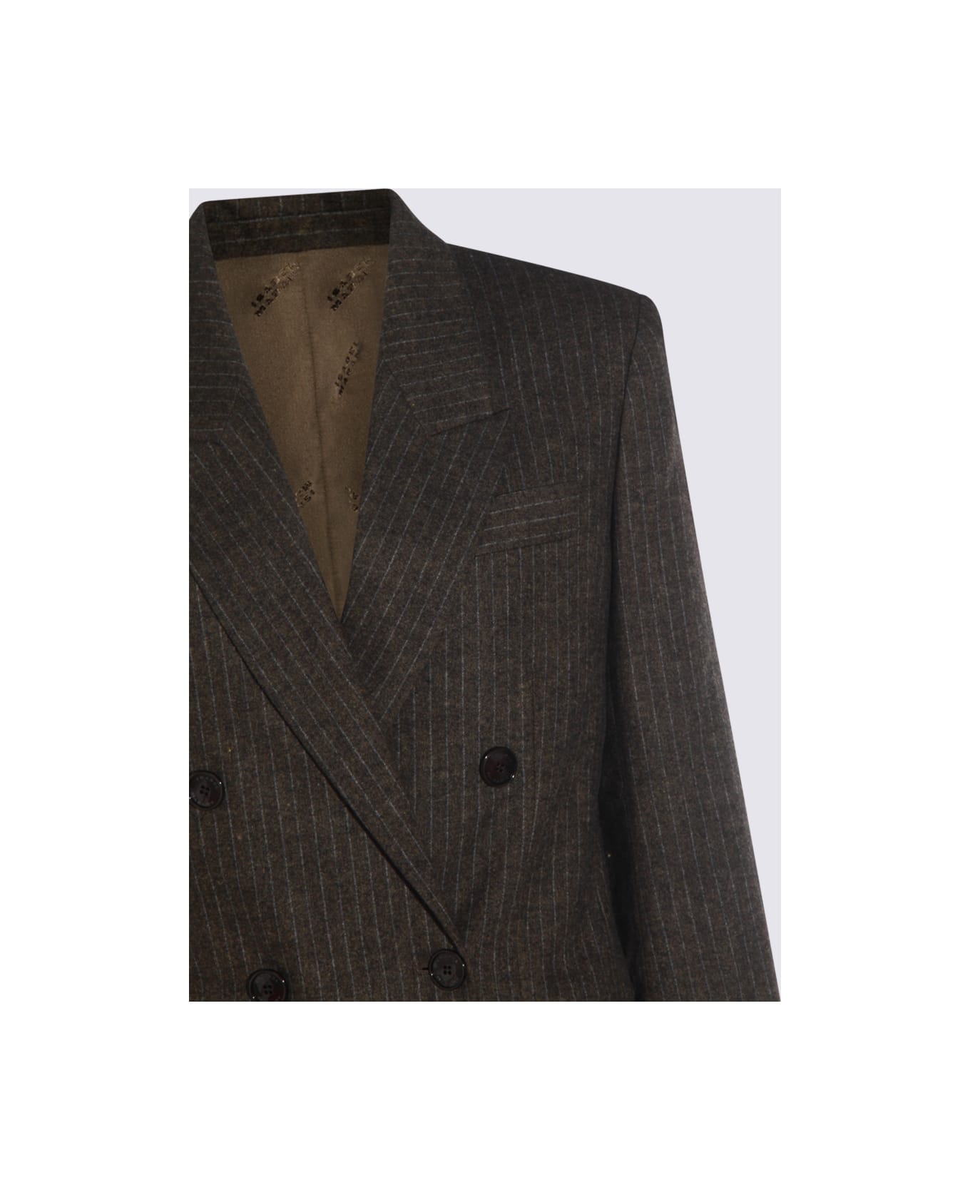 Isabel Marant Dark Brown Wool Jevima-gz Blazer - DARK BRONZE
