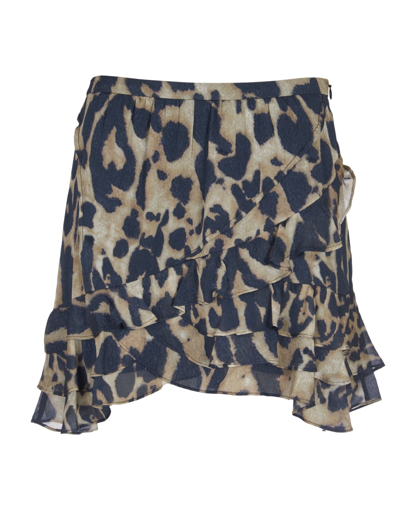IRO Ruffle Leopard Print Skirt - Leopard