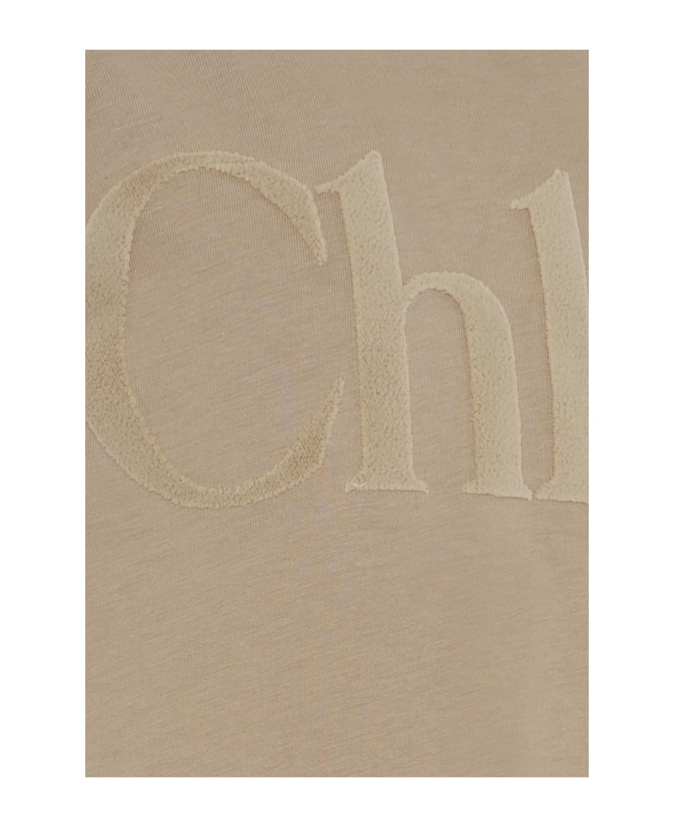 Chloé Grey T-shirt For Girl With Velvet Logo - Grey