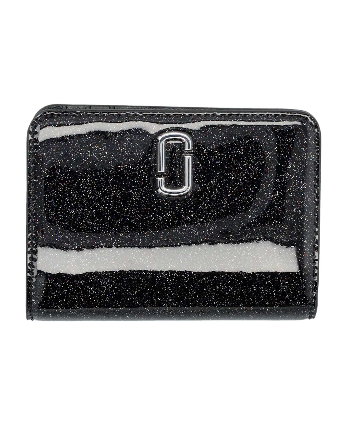 Marc Jacobs The Mini Glittered Compact Wallet - BLACK