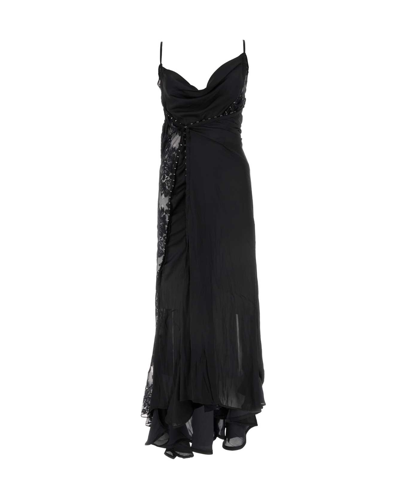 Y/Project Black Satin Dress - BLACK