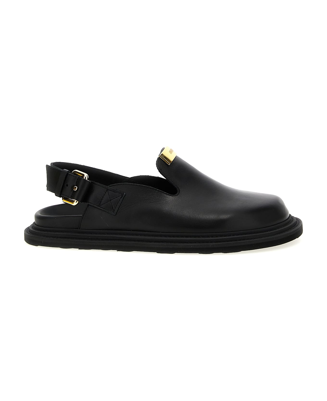 Moschino Logo Sabot - Black  