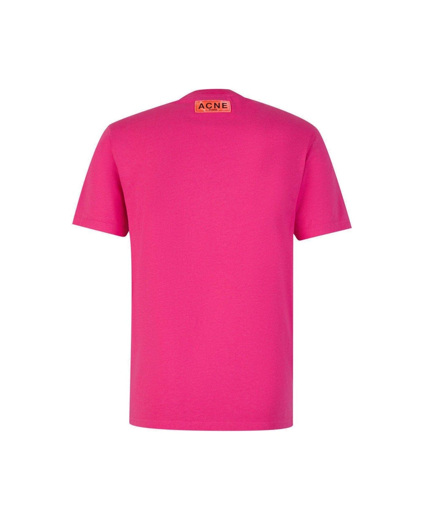 Acne Studios Logo Printed Crewneck T-shirt - Neon pink