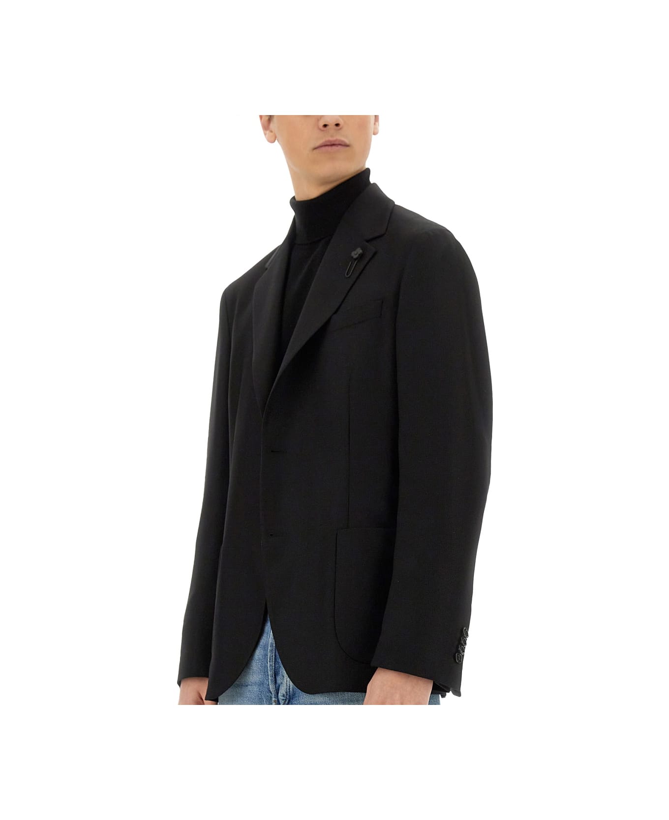 Lardini Single-breasted Jacket - BLACK