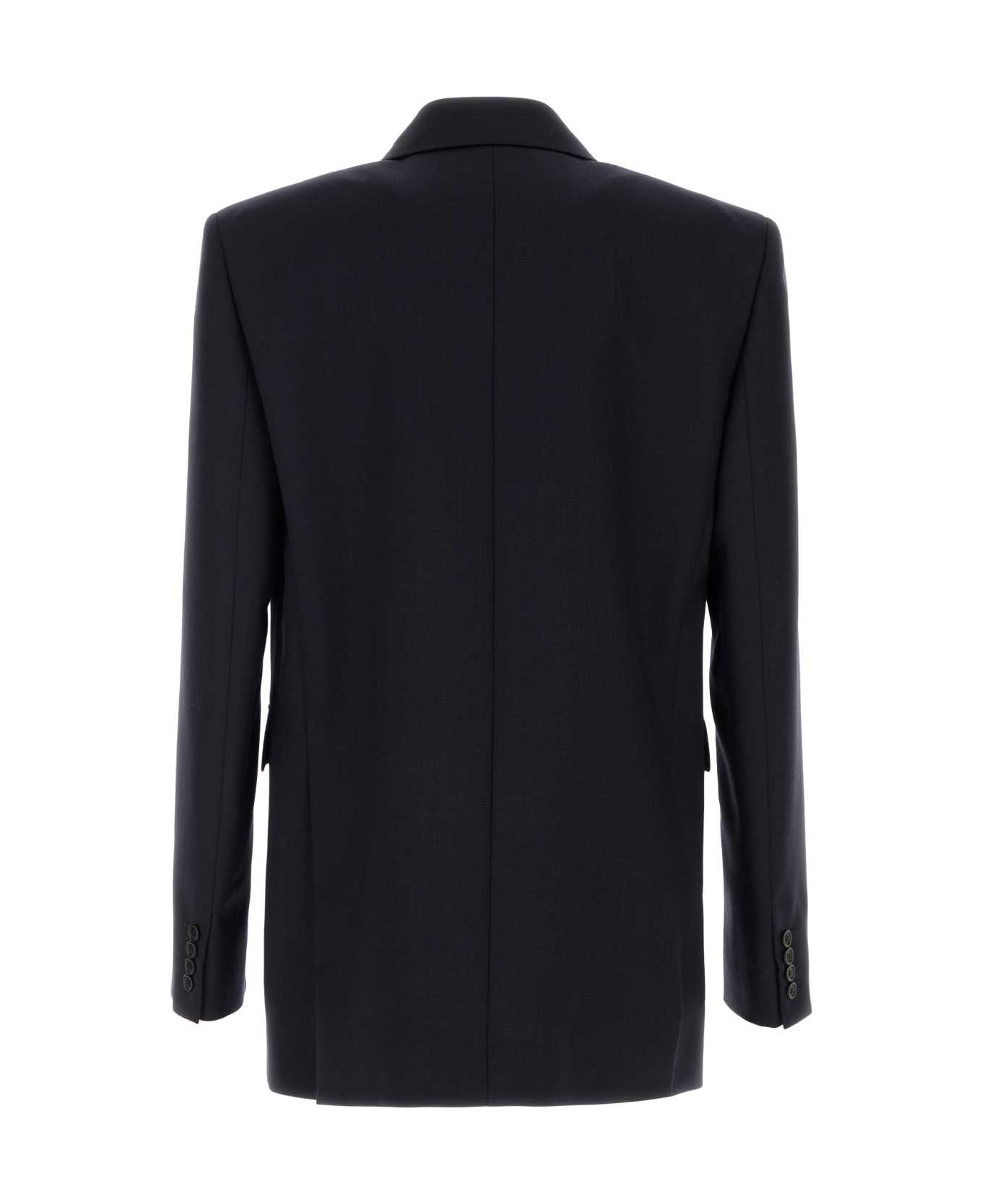 Saint Laurent Dark Blue Wool Blazer - MARINE