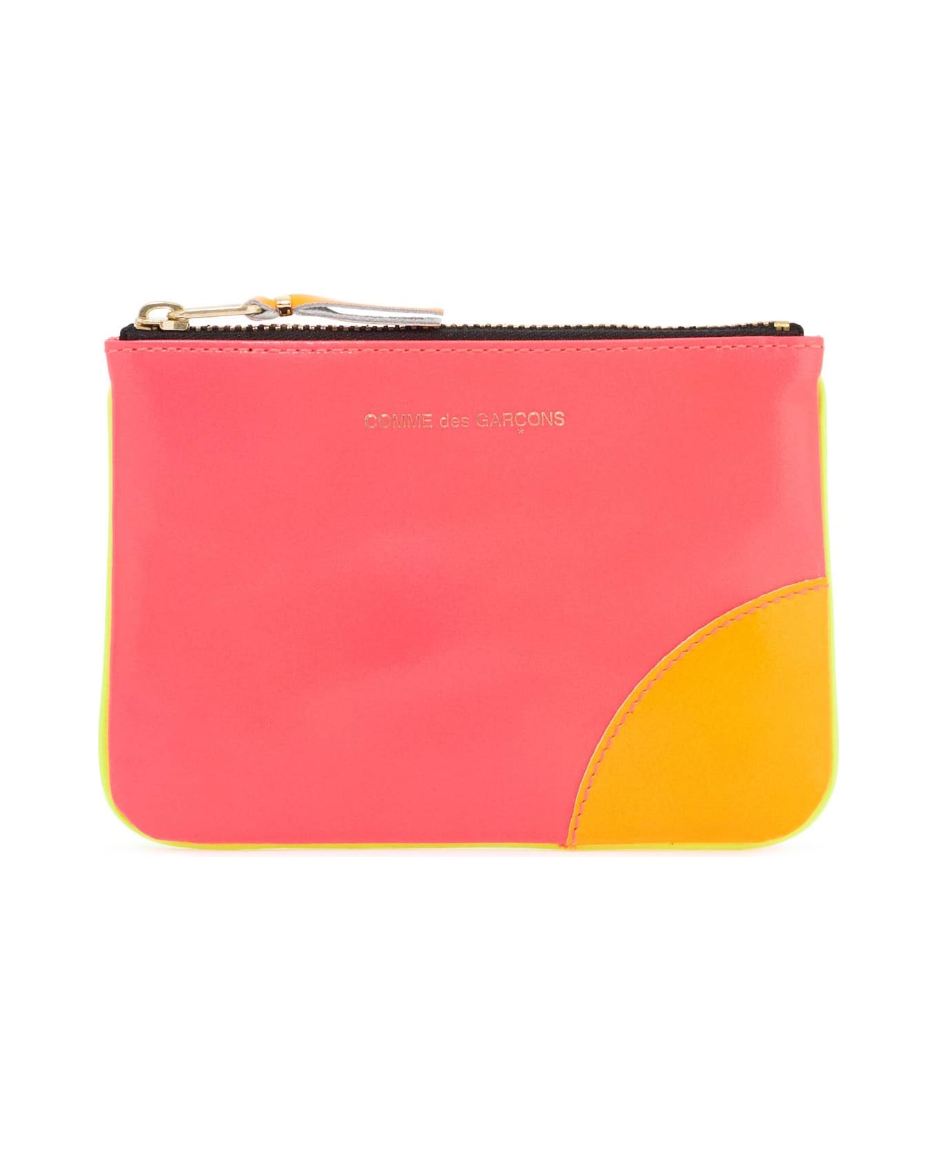 Comme des Garçons Wallet Super Fluo Pouch - PINK YELLOW