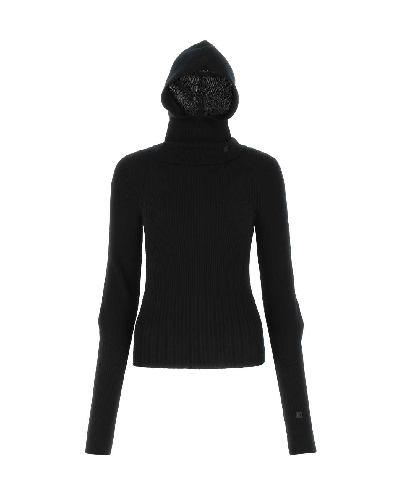 Low Classic Black Wool Sweater - 0372 ニットウェア