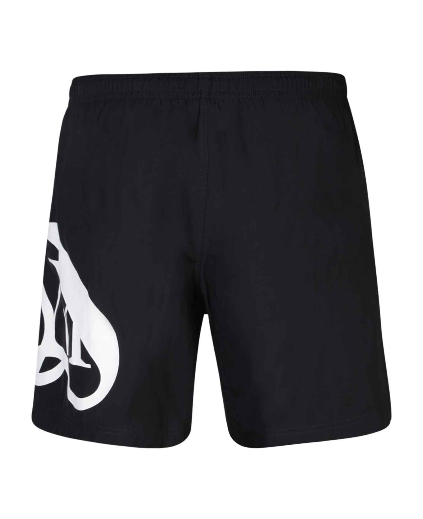 Alexander McQueen Seal-printed Elasticated-waist Swim Shorts - BLACK