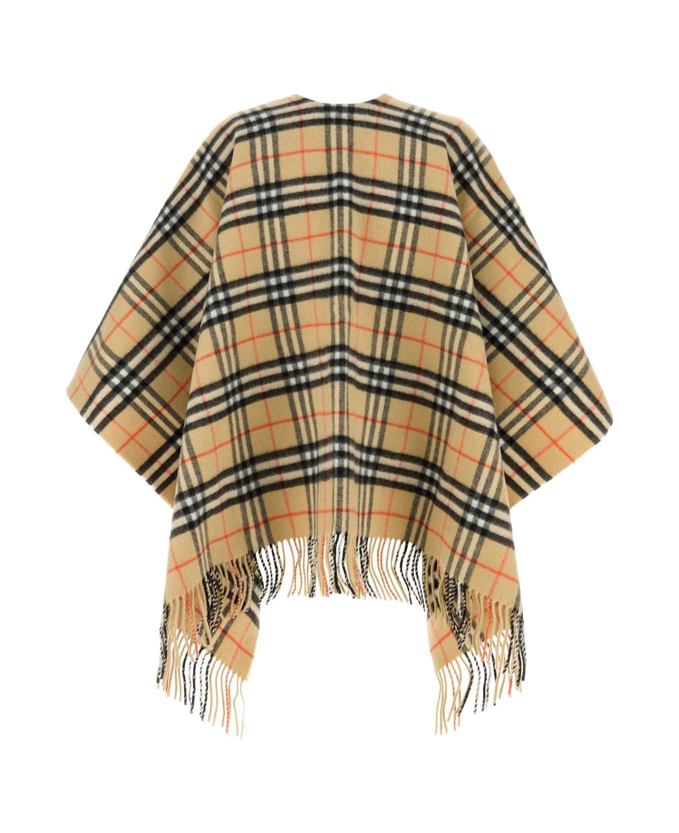 Burberry Embroidered Wool Blend Cape - SAND
