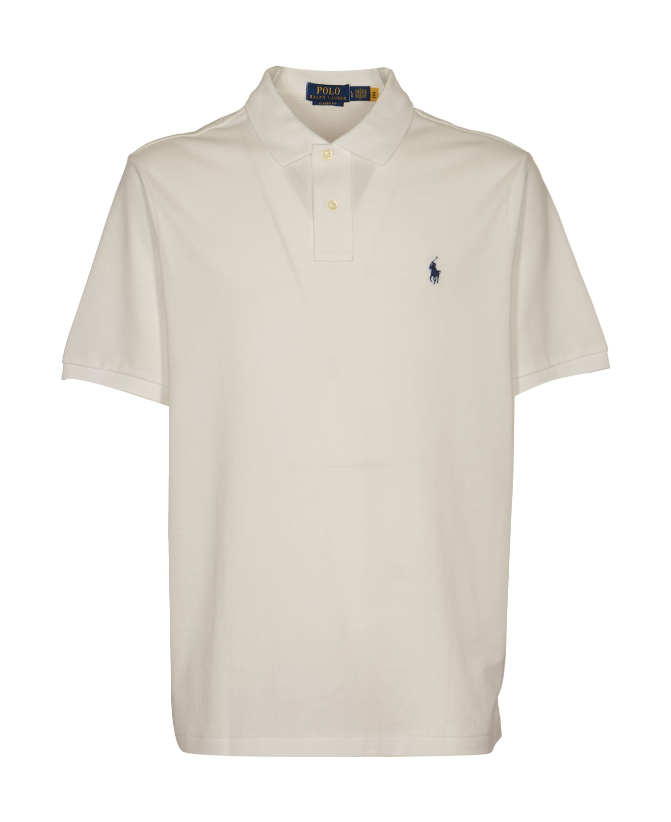 Polo Ralph Lauren Logo Embroidered Regular Polo Shirt - White