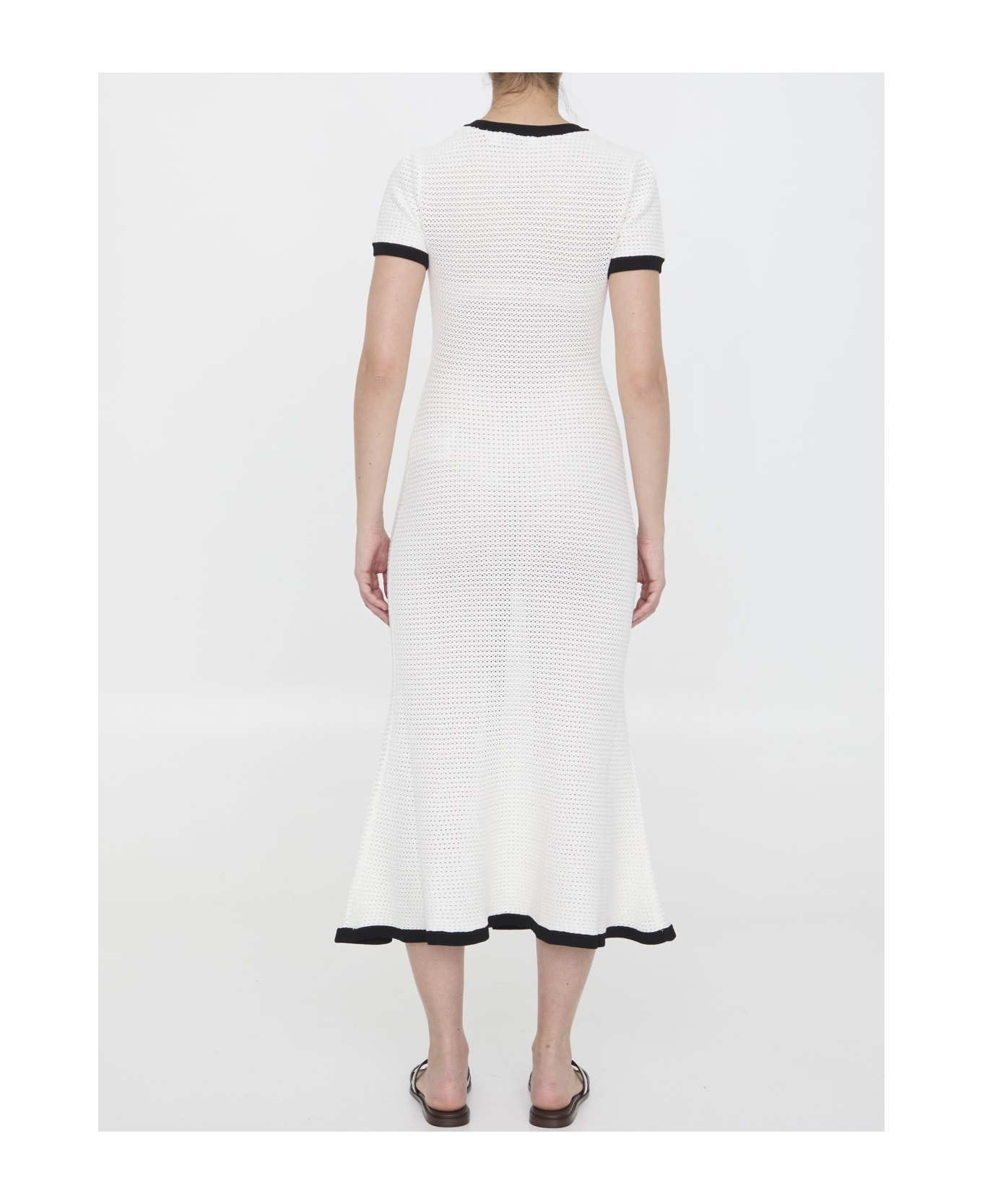 self-portrait Crochet Midi Dress - WHITE ワンピース＆ドレス