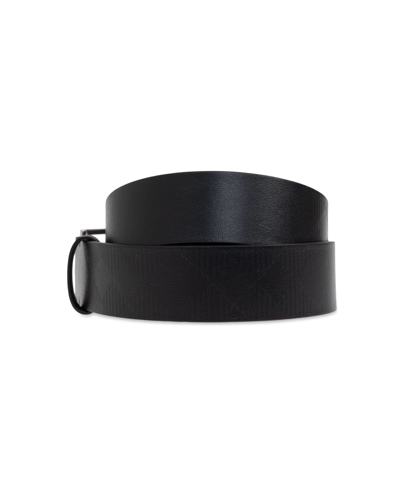 Burberry Checked Buckled Belt - BLACK