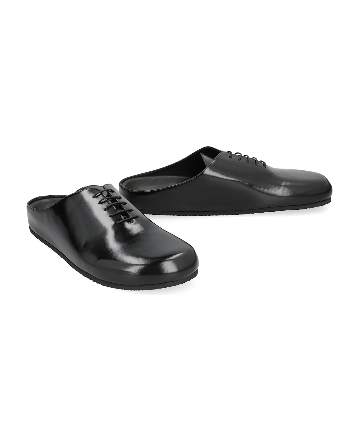 Jacquemus Mules Derby Shoes In Leather - black