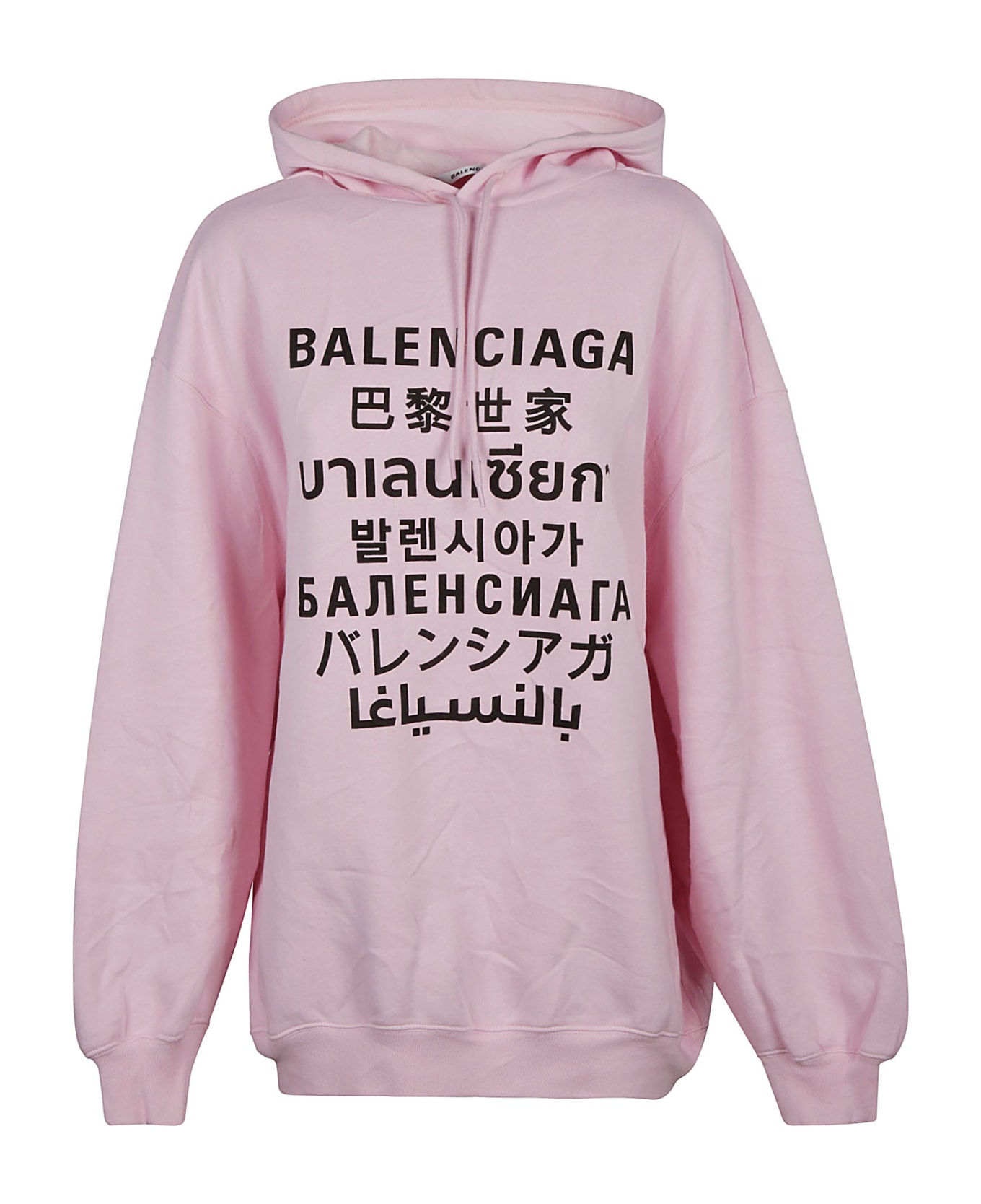 Balenciaga Oversize Printed Hoodie - Rosa