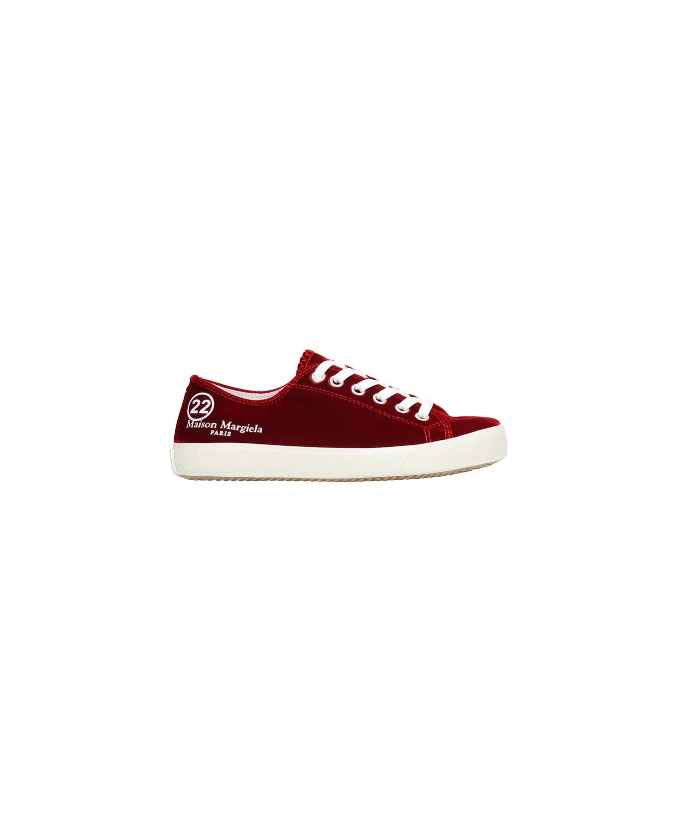 Maison Margiela Sneakers In Red Velvet - red